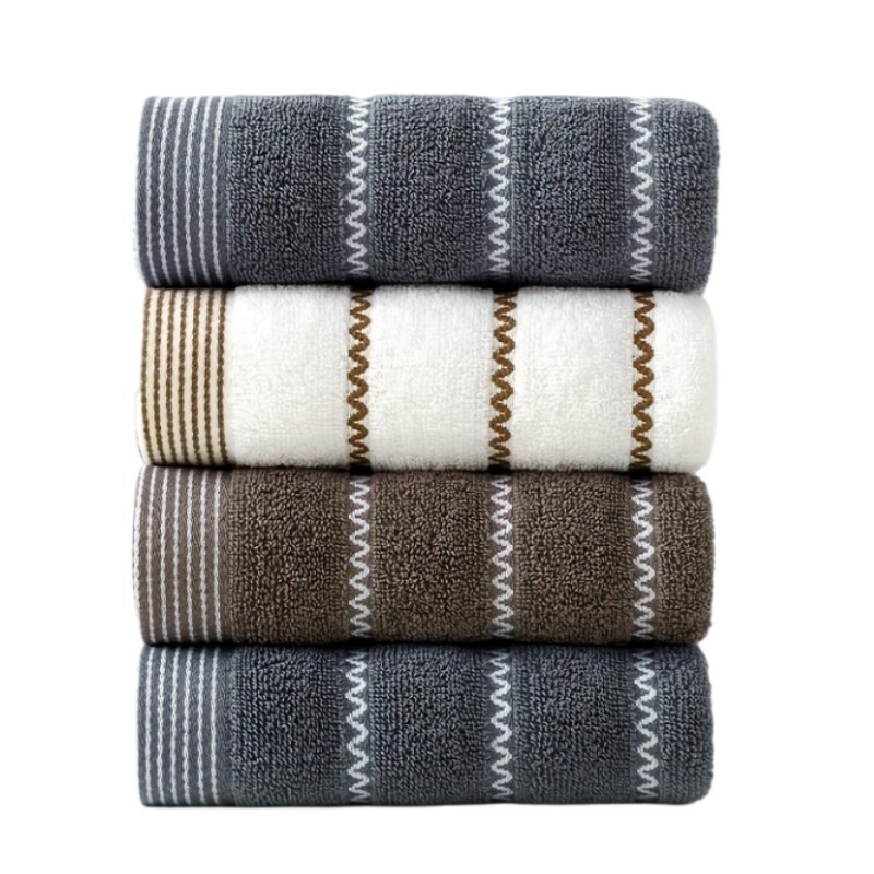 1/2/3PCS Bathroom Cotton Towel Sets Household Towels Wave Bath Hand Face Towels Soft Absorbent Towel
