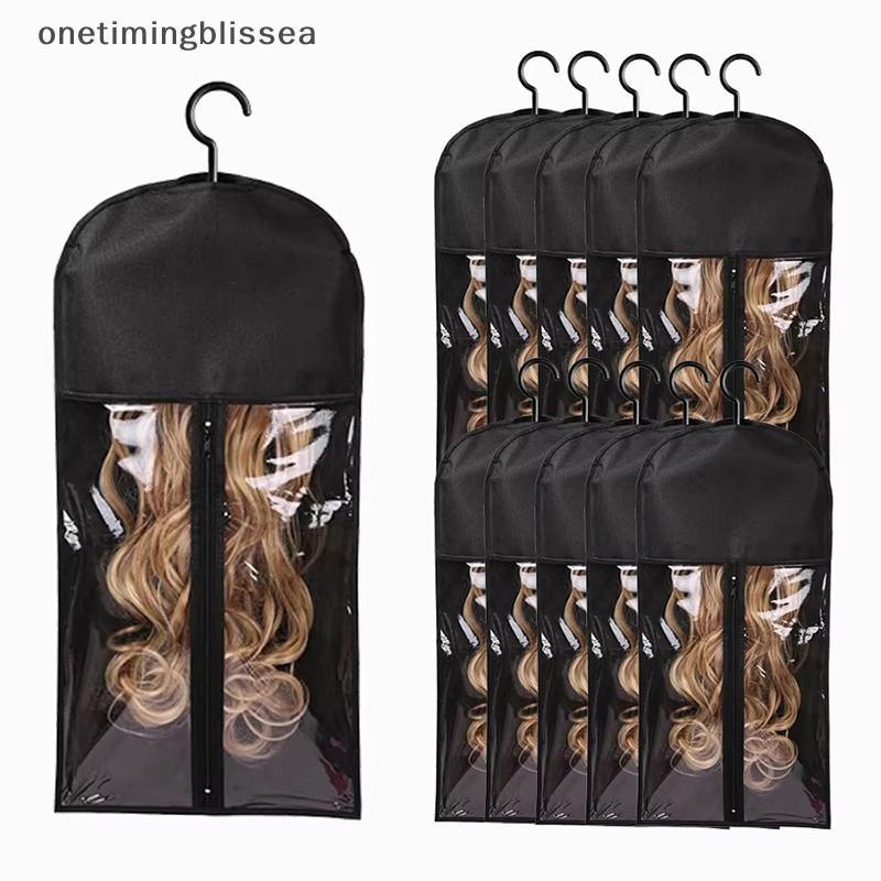 Onetimingblissea กระเป๋าเก็บวิกผมพร้อมที่แขวน, เคสจัดระเบียบกันน้ํากันฝุ่นสําหรับต่อผม SEA