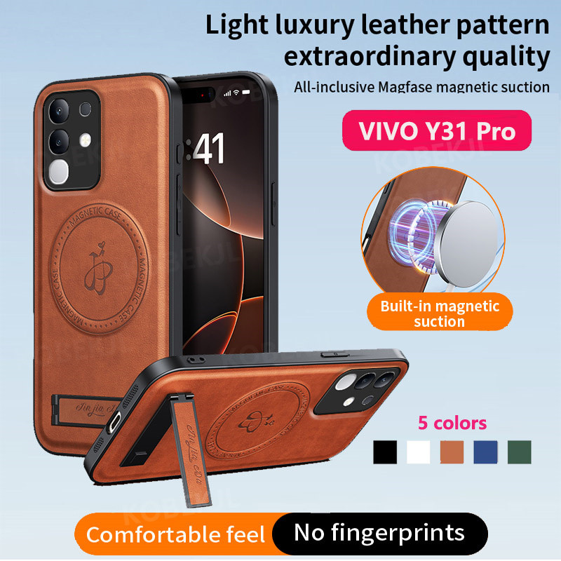 Vivo Y31 Pro Y31D Y21 Y11 VivoY31 Y31Pro หรูหราหนัง Pu กรณีแม่เหล็กที่มีประสิทธิภาพผู้ถือกันกระแทกโท