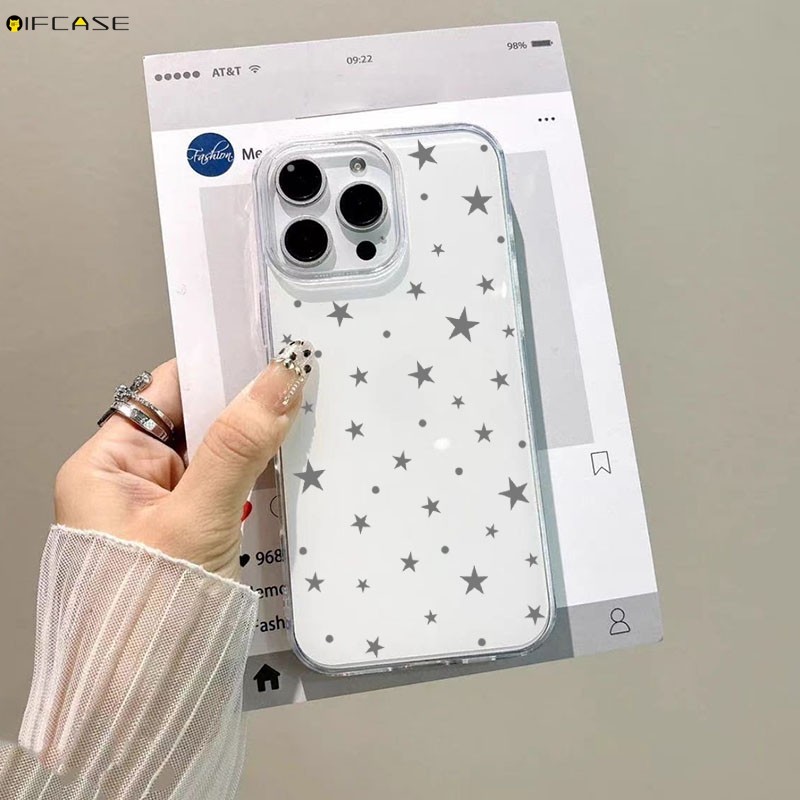 สําหรับXiaomi 17 Pro Max 15T 15 14T 14 13T 13 12 12X 12S Mi 11 11X 11i Pro Ultra Lite 5G 4Gเคสโทรศัพท์SimpleสีเทาStarดาวChamps Dotน่ารักElegantสีขาวกรณีฝาครอบ