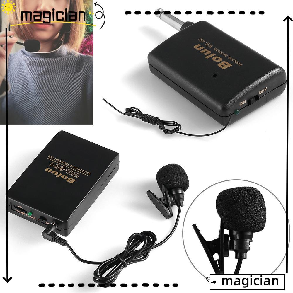 MAGICIAN ตัวรับสัญญาณเครื่องส่งสัญญาณ FM คาราโอเกะการประชุมคําพูด Lavalier Lapel
