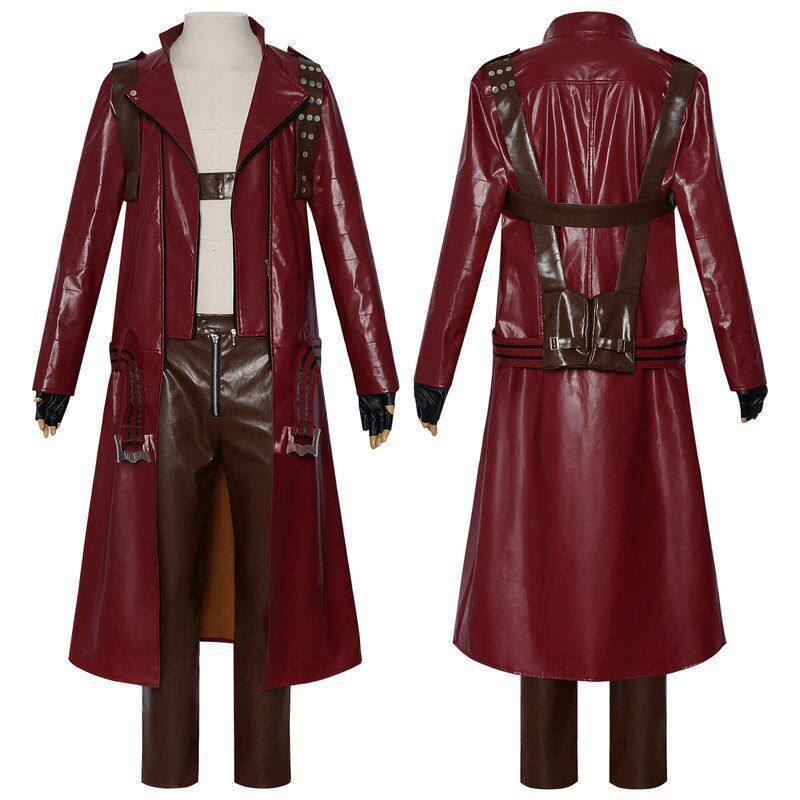 เสื้อแจ็คเก็ตหนังสีแดง ธีม Devil May Cry Dante สำหรับคอสเพลย์