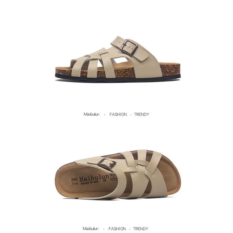Flat cork sandals Roman sandals