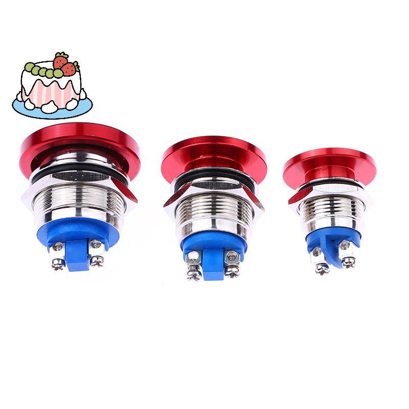 [Sep-t] 1PC กันน้ํา IP65 SPST (ON)-ปิด 1NO 3A 250V พร้อมขั้วสกรู 16/19/22MM Momentary โลหะหัวเห็ดสวิ