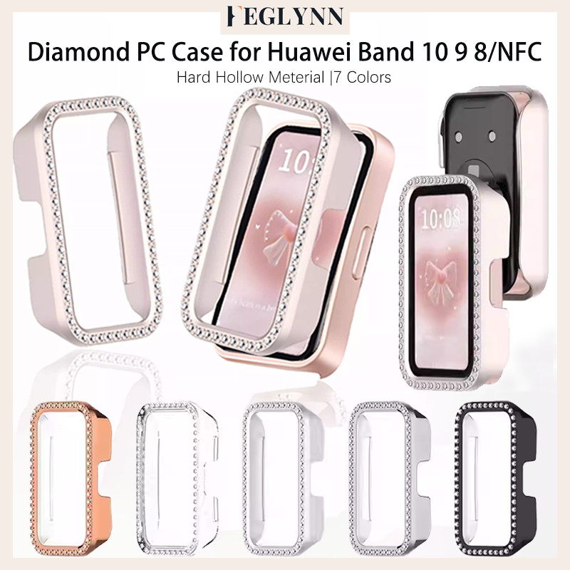 เพชรเงา PC กรณีหนัก for สมาร์ทวัช Huawei Band 11 11 Pro ปกป้องอุปกรณ์ครอบหน้าจอ for สมาร์ทวัช Huawei Band 10 9 8 NFC