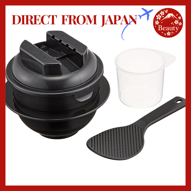 Kakusee Microwave Rice Cooker 1–2 Cup Binchotan w Spoon Cup Made in Japan【Japan】