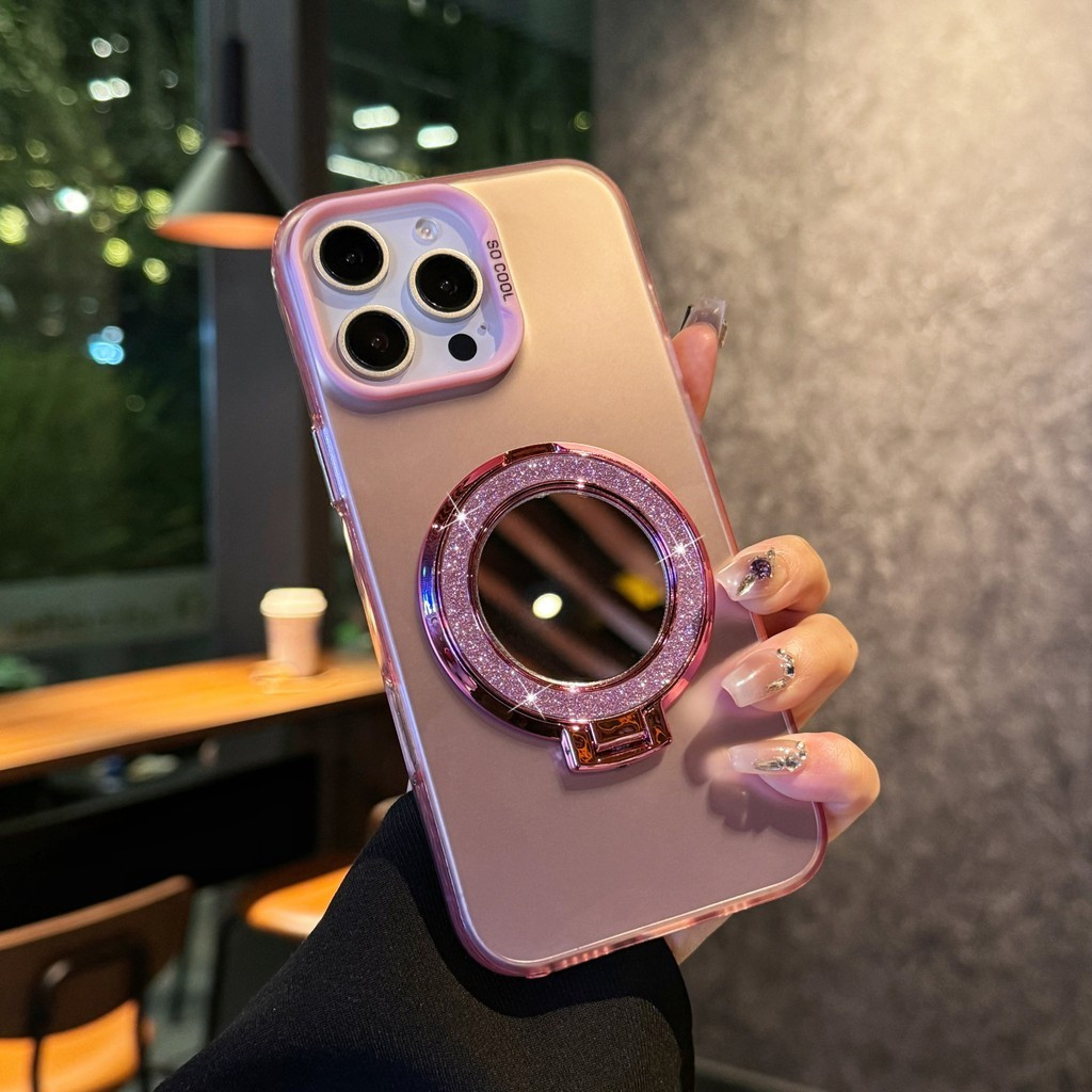 สําหรับ Vivo Y100 5G IDN / Vivo Y100 4G / Y200E 5G / Y200 5G 2023 กรณีเงาวงกลมกระจกขาตั้งสําหรับ Viv