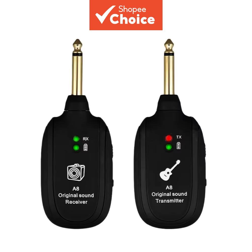 ระบบกีตาร์ไร้สาย Miwayer A8 ตัวส่งสัญญาณและตัวรับสัญญาณกีตาร์ไร้สายแบบชาร์จไฟได้ในตัว สําหรับกีตาร์ไฟฟ้าและเบส