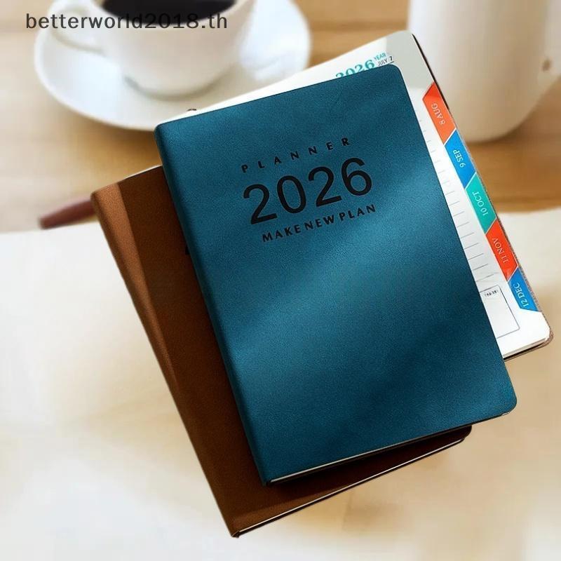 [bet] 1 ชิ้นที่คั่นหนังสือทนต่อการสึกหรอ 365 วันประสิทธิภาพโน๊ตบุ๊คภาษาอังกฤษ 2026 A5 Schedule Plann