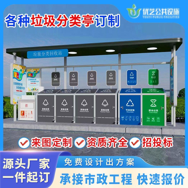 ผู้ผลิต Sorting Junk Bin พื้นที่ขนาดเล็กสแตนเลส Junk Bin ดูพื้นที่สมาร์ท Junk Street Sorting Sorting