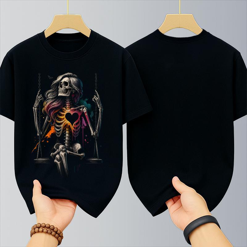 เสื้อยืดผู้ชาย สกรีนลายเท่ๆ oversize Cotton 100% เสื้อยืดคอกลม แขนสั้น สไตล์สตรีทแฟชั่น ฮิปฮอปเมกาสุดฮิต คอตตอลแท้