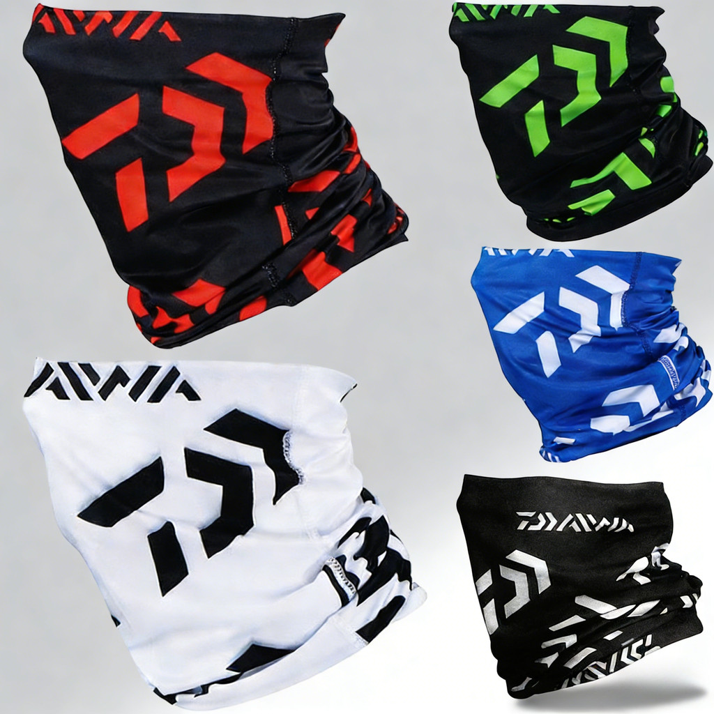 DAIWA ผ้าพันคอกันลมและยูวีสำหรับตกปลา พร้อมหน้ากากใบหน้า และหมวกตกปลา