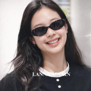 LA 💙พร้อมส่งจากไทย💙 แว่นตากันแดด แว่นกันแดดแฟชั่น Jennie ทรงวงรี กรอบเล็ก ตาแมว แฟชั่นฮิต สไตล์เกาหลี วินเทจ UV400 ป้องกัน UV 100% ชายหญิงใส่ได้ Unisex COD