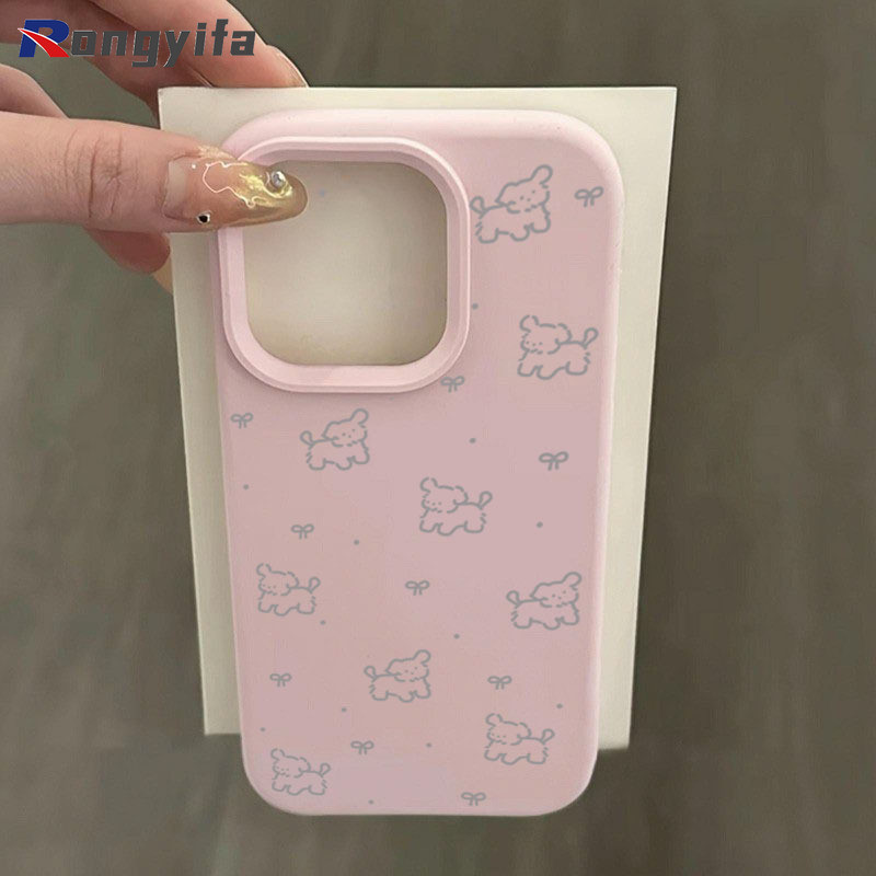 สุนัขน่ารักโบว์เคสโทรศัพท์สําหรับ iQOO Z10 Z9 Turbo Pro Turbo + Endurance Z9x Z8 Z8x Z7i Z5x Z3 การ์ตูนลูกสุนัขสีลูกกวาดปลอก Simple Matte กันกระแทกนุ่มปกหลัง - รูปที่ 6