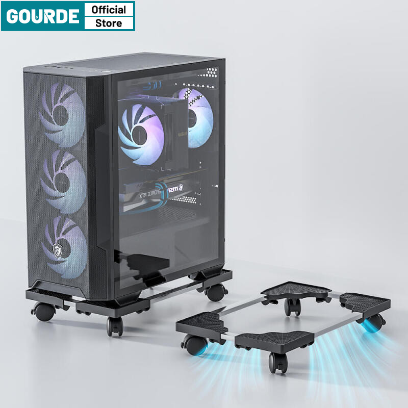 Gourge Universal คอมพิวเตอร์ Tower Stand,ปรับมือถือ CPU Stand,ผู้ถือ CPU PC Tower Stand พร้อม Rollin