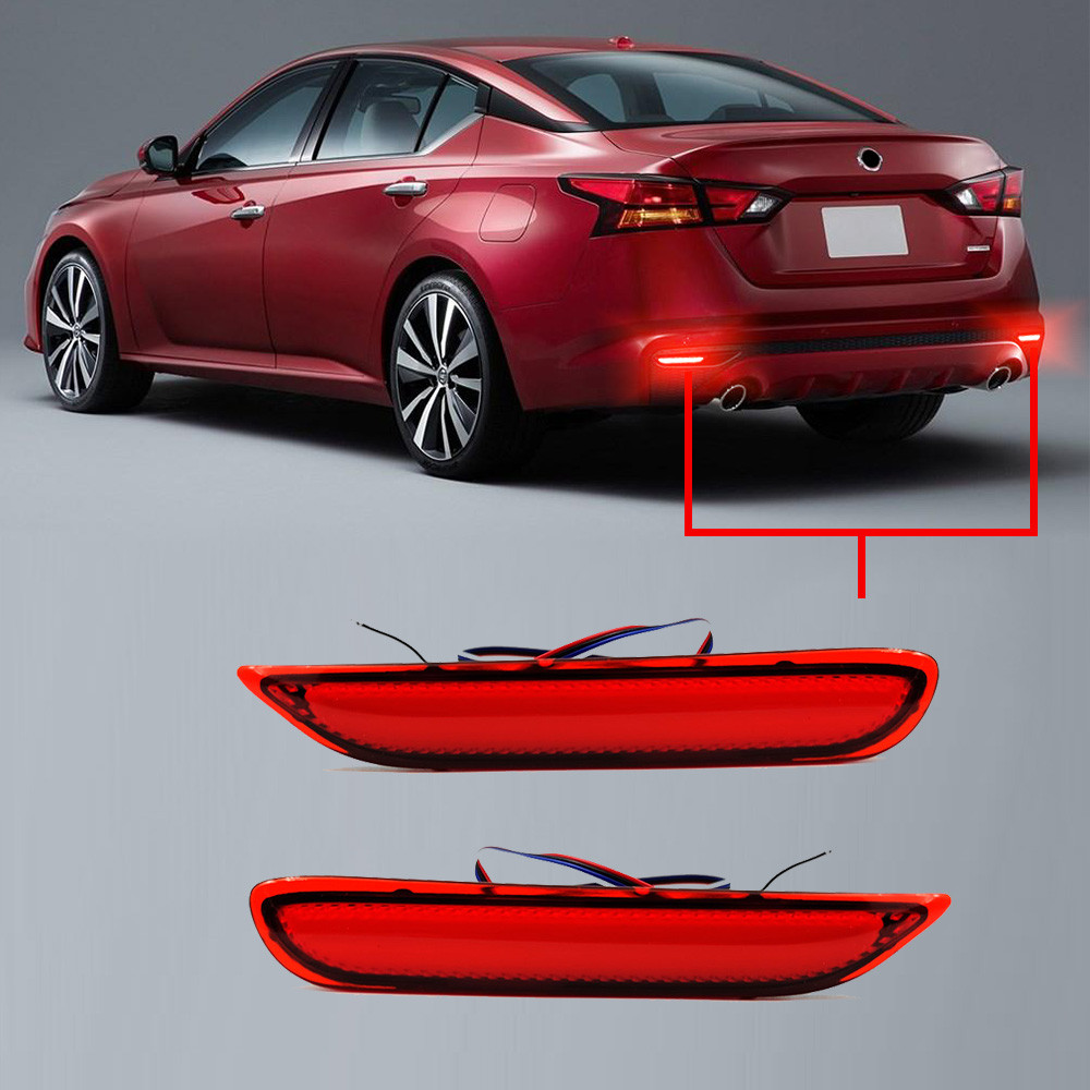 LED 3 ฟังก์ชั่นด้านหลังกันชน Reflector Light สําหรับ QASHQAI X-TRAIL Infiniti Q50L Q70 QX30 Q60 ไฟเบ