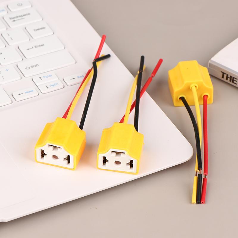 [MAKY] 5 ชิ้นไฟหน้ารถเซรามิค SOCKET Connector H4 ปลั๊กเซรามิคความต้านทานความร้อนไฟหน้าสายไฟปลั๊กอะแด