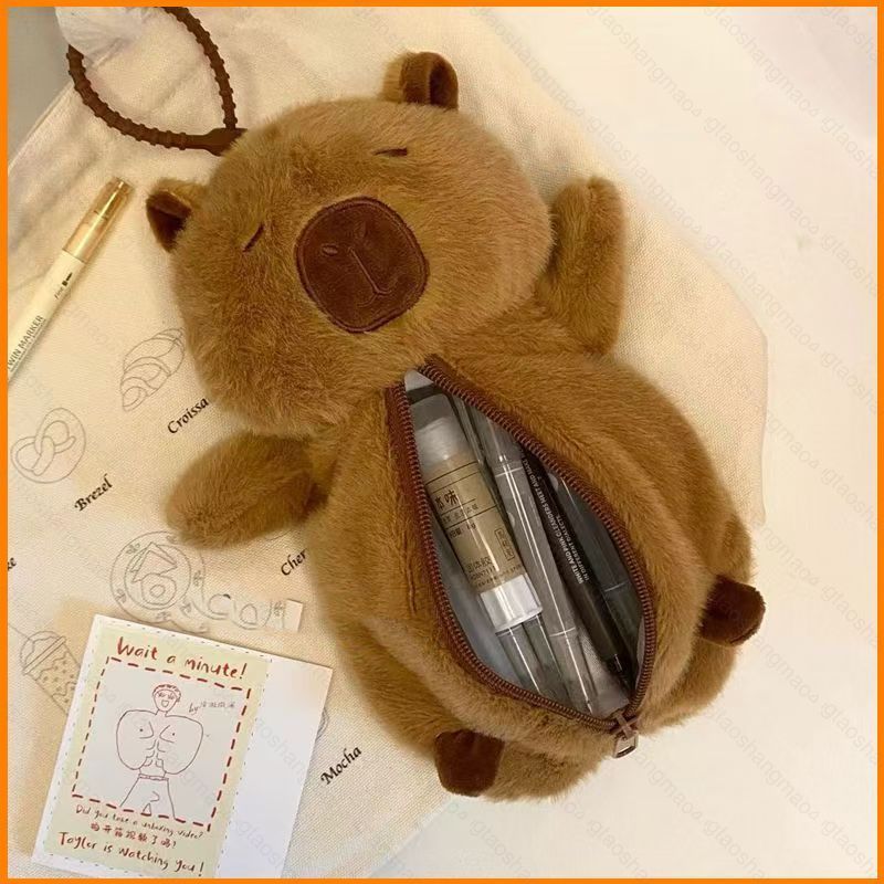 YT4 น่ารักการ์ตูน Capybara shuitunlulu Plush ดินสอของขวัญสําหรับเด็กเครื่องเขียนกระเป๋า