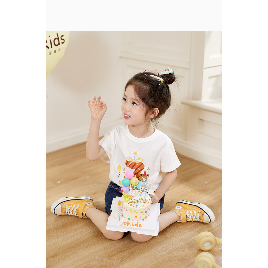 เสื้อยืดสำหรับวันเกิด ผ้าฝ้ายแขนสั้น ลายการ์ตูน เหมาะสำหรับเด็กและผู้ใหญ่ในหน้าร้อน - รูปที่ 5