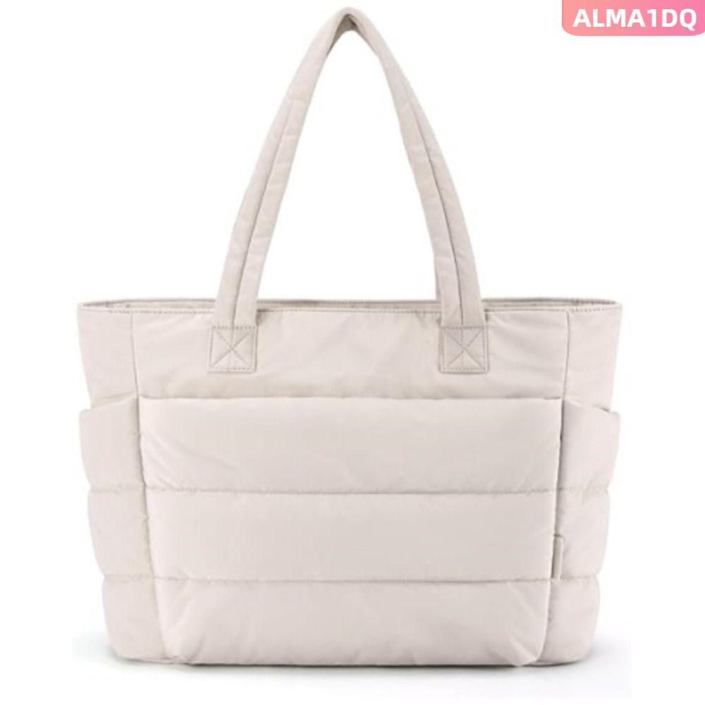ALMA1DQ ผู้หญิง Tote กระเป๋า,ขนาดใหญ่ความจุ Casual Fluffy Puffer กระเป๋าถือ,แฟชั่นหลายกระเป๋า Commut