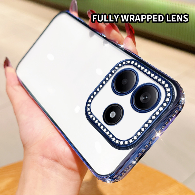 เคส Redmi Note 14 5G 24094RAD4I เคสโทรศัพท์แบบใส rhinestone สุดหรู