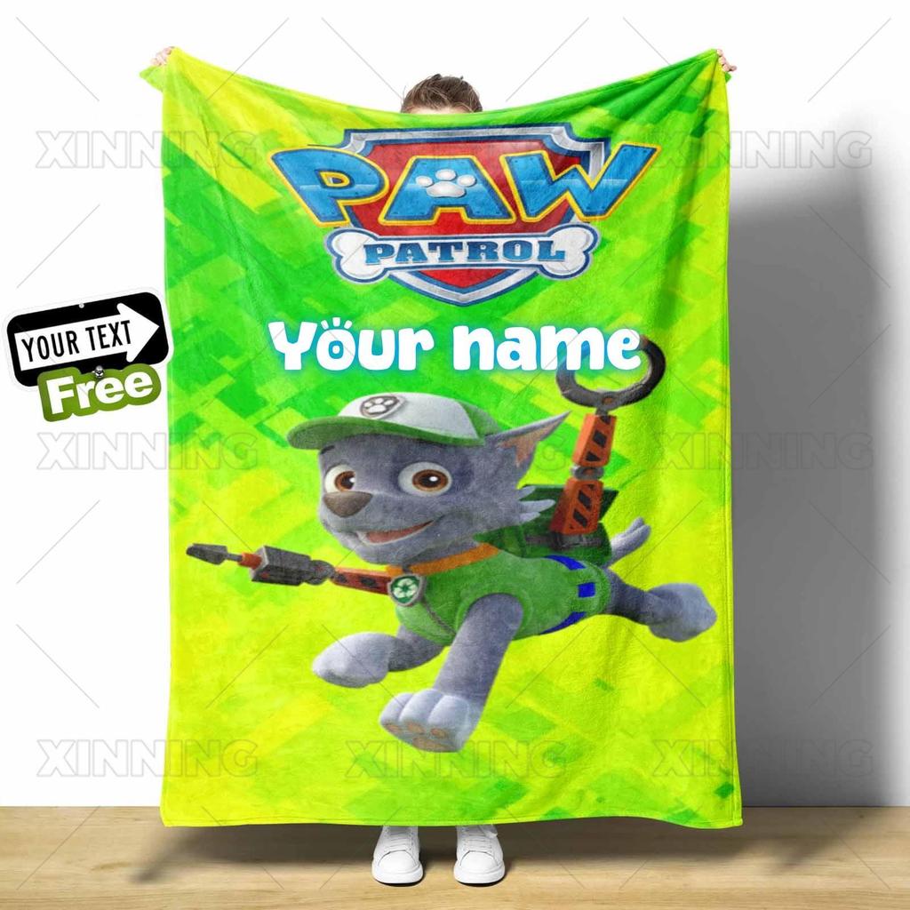 Custom ชื่อ Paw Patrol Fluffy โยนผ้าห่ม Cozy Light Travel Picnic ของขวัญสําหรับครอบครัวของขวัญวันเกิดเด็ก READY STOCK ราคา ถูกที่สุด ดีลบีเคเค แกลเลอรีภาพที่ 5