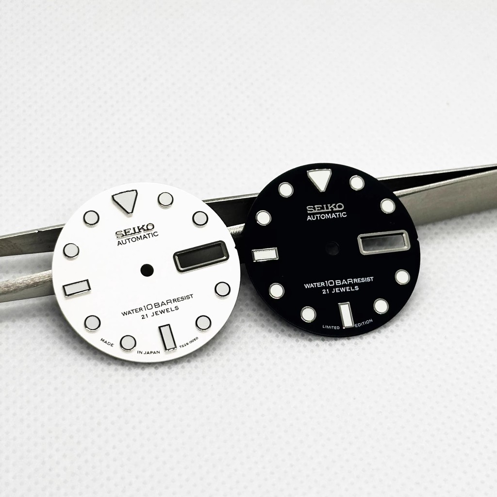 [2025] 7S26 Movement Dial เส้นผ่านศูนย์กลาง 28.5 มม.Luminous Sandblasted รูปแบบตัวอักษรไดอารี่อุปกรณ