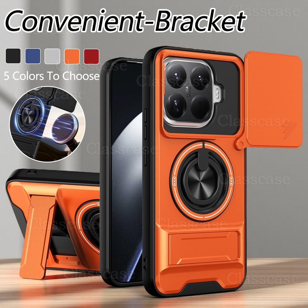 ปลอกสําหรับ XIAOMI 15T Pro 5G 2025 เคสโทรศัพท์แม่เหล็กสไลด์กล้องเลนส์ป้องกันวงเล็บสําหรับ XIAOMI15T XIAOMI15TPro 15TPro Mi เกราะโทรศัพท์แหวนขาตั้ง shell