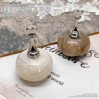 (ทรงกลมลายหินอ่อน) แท่นวางฝึกทำเล็บ ฐานแม่เหล็ก Cute Magneti…
