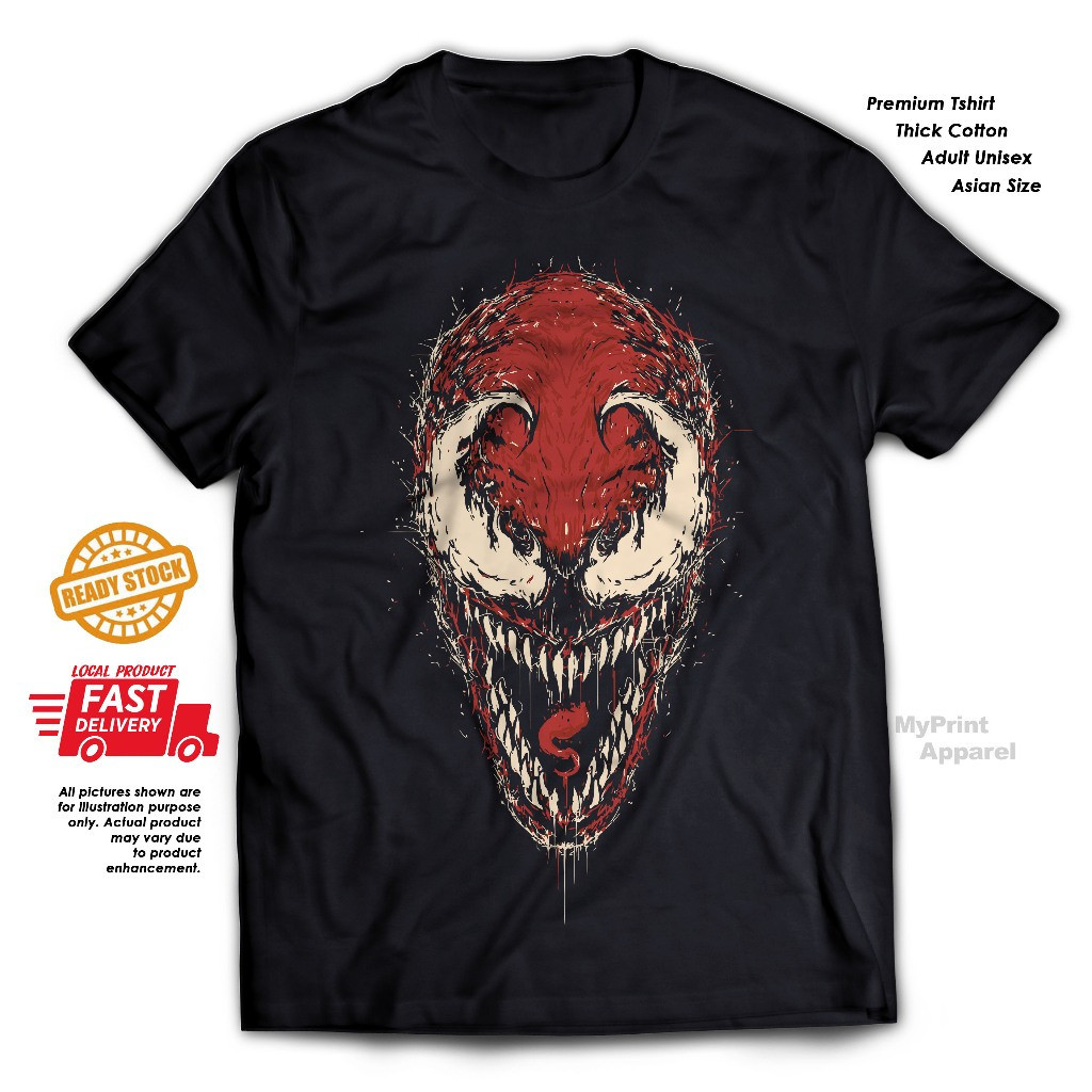 เสื้อยืดผ้าฝ้ายลาย Venom Eddie Brock สไตล์เกาหลี