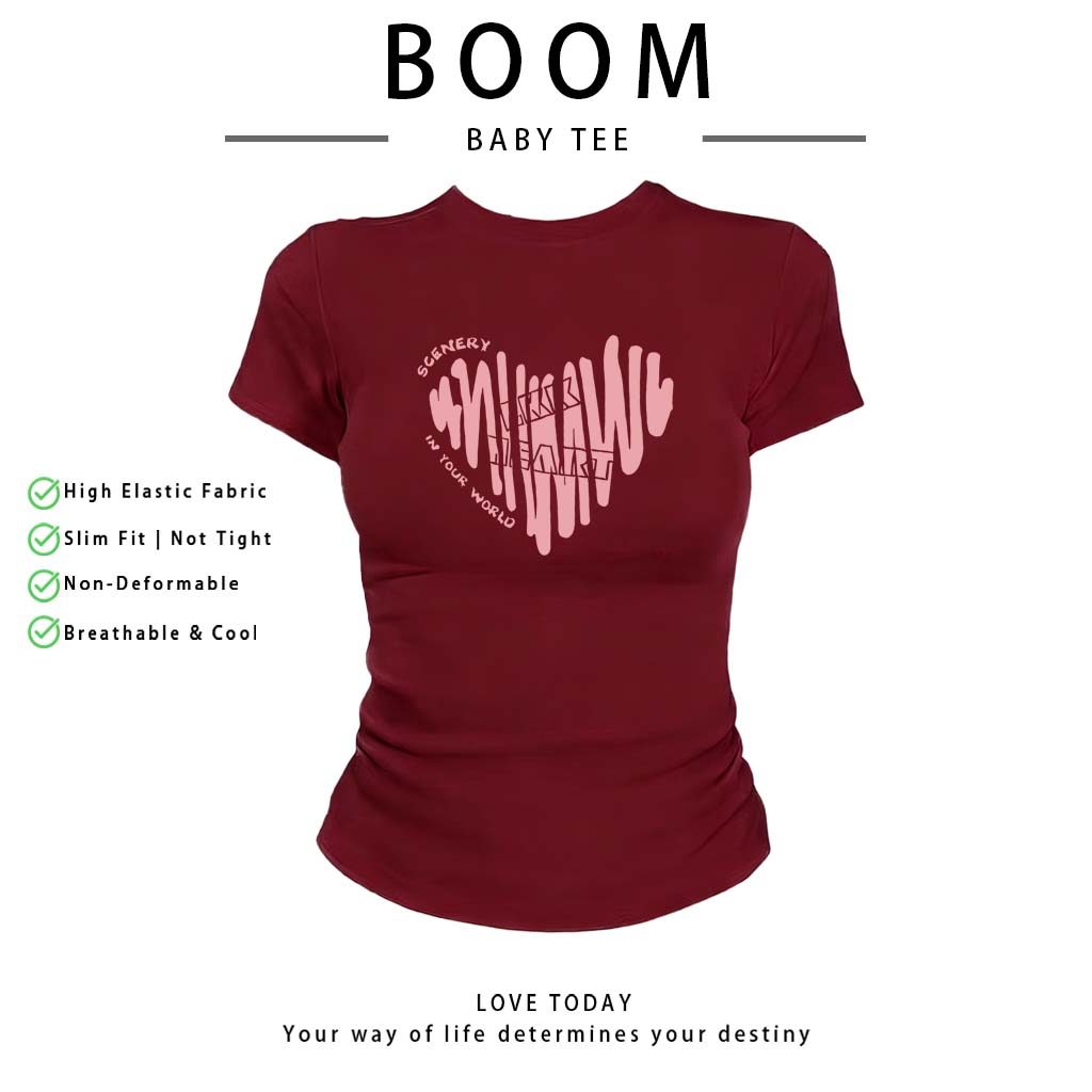 COD（จัดส่งภายใน 24 ชั่วโมง）เสื้อสาวอวบ เสื้อครอปท็อป แขนสั้น babytee สไตล์เกาหลี y2k T-shirt | SCENER