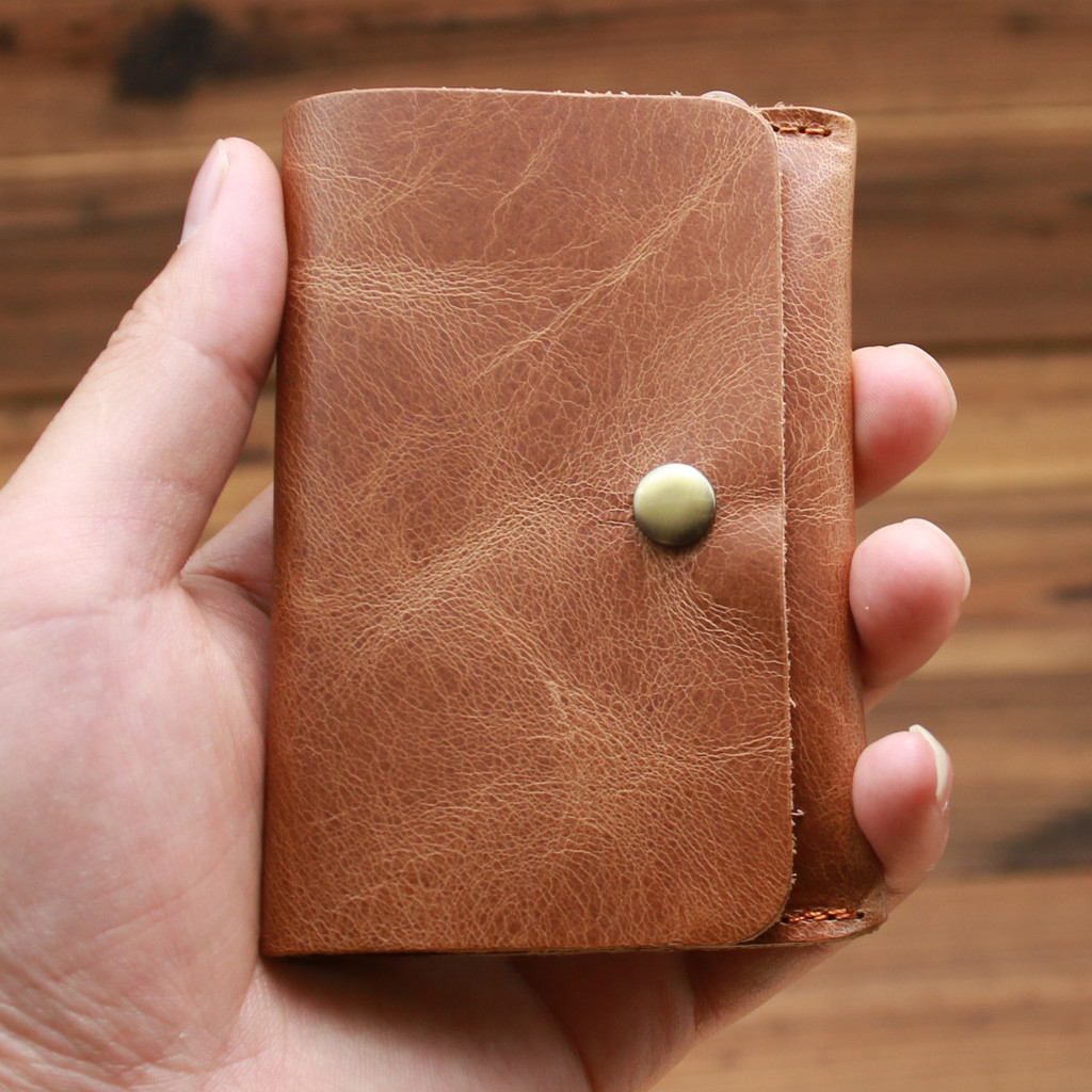 K Card Holder Crazy Horse Leather Mens Wallet หนังแท้ Simple First Layer Cowhide Retro Casual Wallet