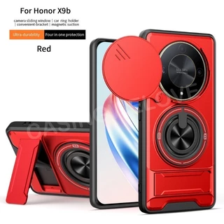 เคสโทรศัพท์สําหรับ Honor X9B X9A X9d X9C สมาร์ท X70 Play 10 X8C X6C 4G 5G 2025 ฝาครอบแหวนแม่เหล็กฝาครอบโทรศัพท์กันกระแทก Push ดึงกล้องป้องกันปกหลัง