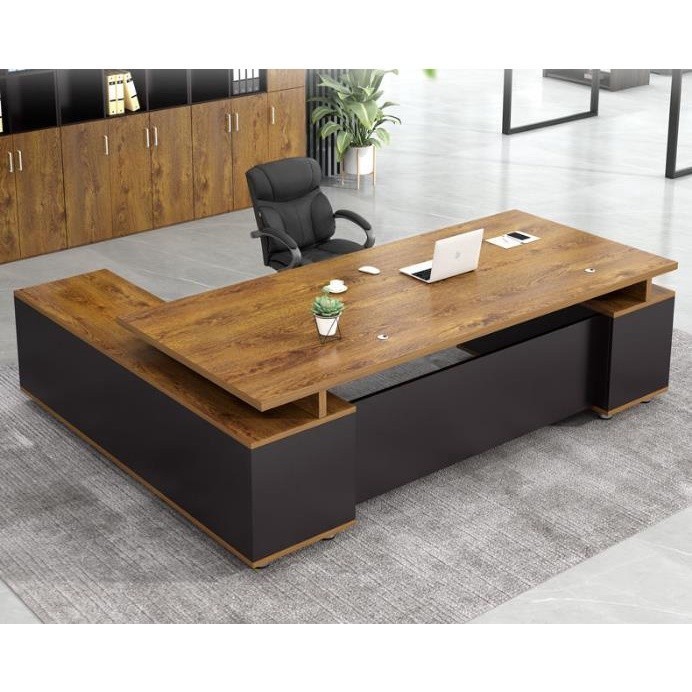 Boss desk and chair combination Office Desk Meja Pejabat Modern supervisor table president table man
