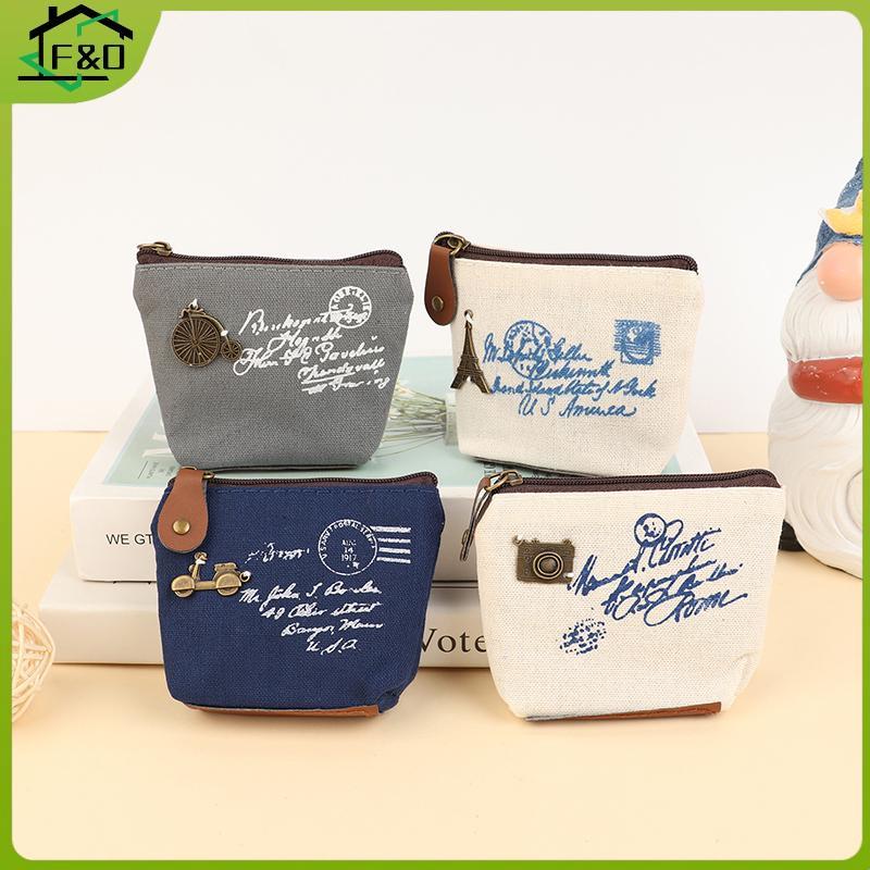 F&O แฟชั่นผู้หญิง Lady Kid Coin Wallet Lady Small Coin Pouch Zipper Money Key Headphone Line.