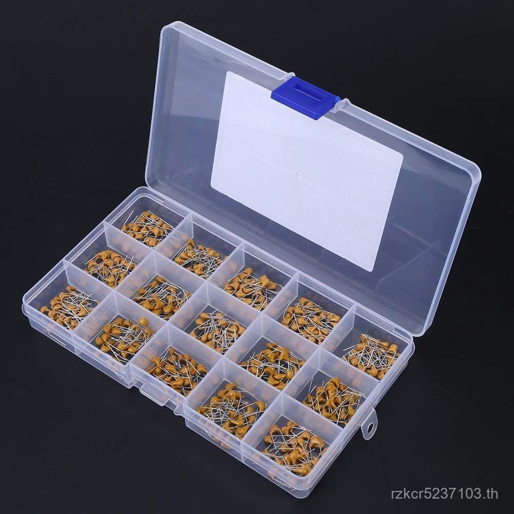 450pcs Ceramic Capacitors Assortment Kit, 10pF－100nF 15 Value Multi Layer Ceramic Capacitors with Bo