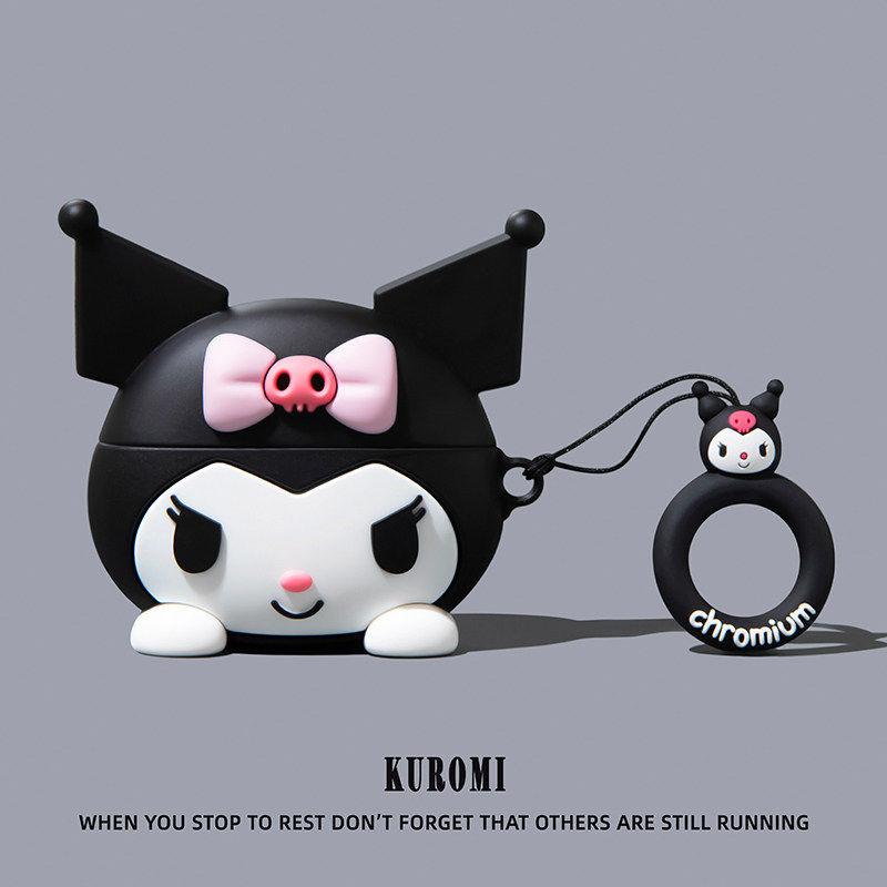 เหมาะสําหรับ airpodspro2 เคสป้องกัน airpods4 เคสป้องกัน 3 ชุดหูฟังบลูทูธ Apple กล่อง Kuromi ipod ซิล