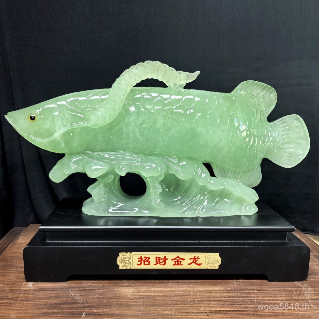 Lucky Shop Arowana เปิดแก้วห้องนั่งเล่นหัตถกรรมของขวัญ Lucky Fish ตกแต่งสํานักงาน Golden Arowana ตกแ