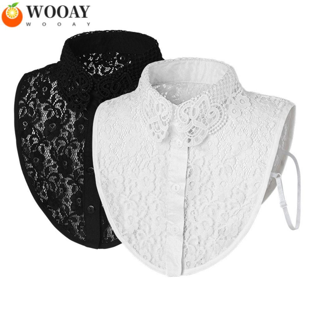 Wdgw เครื่องประดับคอแบบถอดได้ - ลวดลายลูกไม้ทำเอง ปรับเปลี่ยนเสื้อผ้าและผ้าคลุมสำหรับสาวๆ - แฟชั่นแอคเซสซอรี่