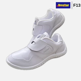🚚ส่งตรงโรงงาน🚀✨Breaker รองเท้าผ้าใบ รองเท้าพละ สีขาว รุ่น F11 แบบผูกชือก รุ่น F13 แบบเทปเดียว Size 31-41
