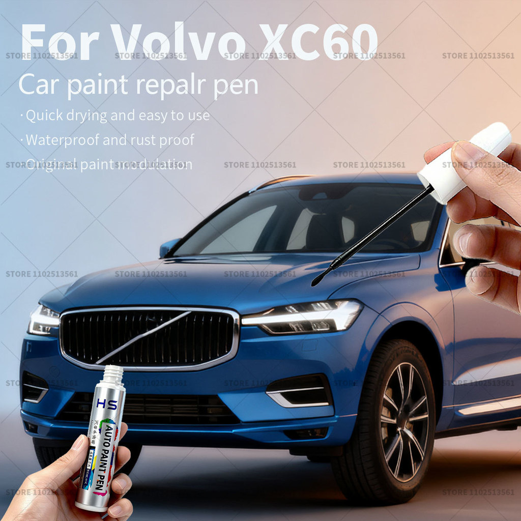 สําหรับ Volvo XC60 ปากกาซ่อมสีรถ Touch Up Scratch Remover DIY อุปกรณ์รถยนต์สีดําสีขาว 707 สีเทาเงิน 