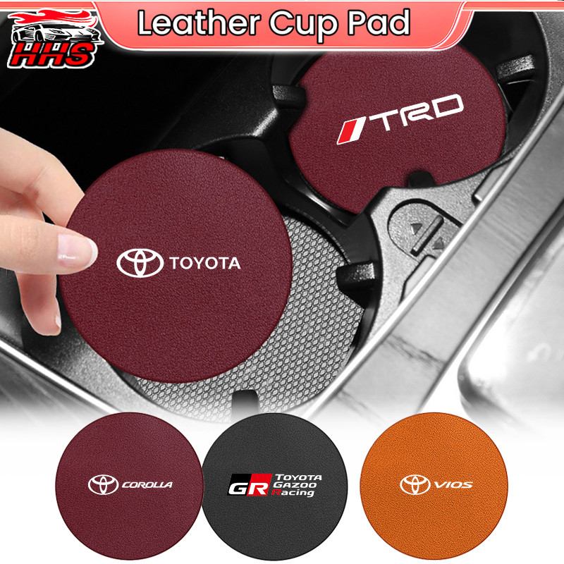 Toyota Car Coaster ถ้วย Anti-Slip ยาง Pad ตกแต่ง Impprint โลโก้รถถ้วยน้ํา Pad สําหรับ Toyota Fortuner Camry Hilux Revo Yaris ATIV Yaris Cross Veloz Prius Innova Hiace