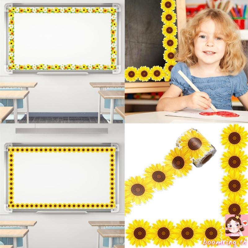 Boom 10m Bulletin Board ชายแดนดอกไม้ห้องเรียนกระดานดําดอกไม้ Border Trim ตกแต่งสําหรับโปสเตอร์ Board