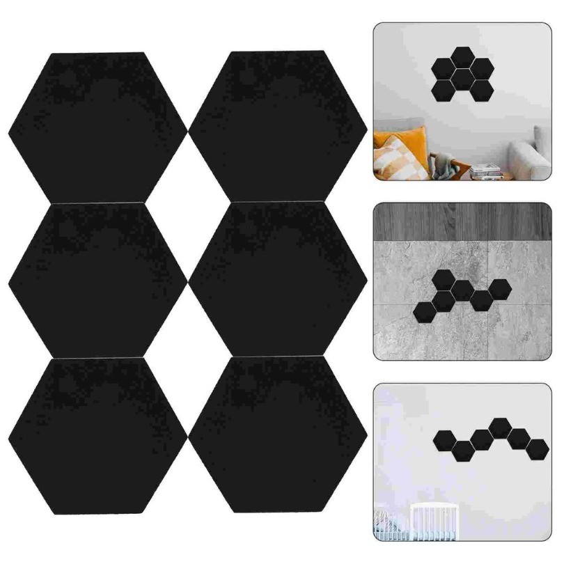 1 Pc กระเบื้องติดผนังสีสันสดใส Memo Felt Board สําหรับสติ๊กเกอร์ติดผนังตกแต่งบ้านแผ่นหกเหลี่ยม Cork 