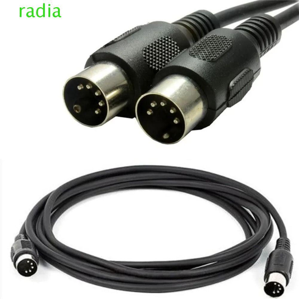RADIANTZAP MIDI สายหลายความยาวชายกับชาย MIDI สายต่อ, สีแดงเกียร์เพลงทองแดง 5-Pin DIN Plug สายไฟต่อเสียง MIDI คีย์บอร์ด