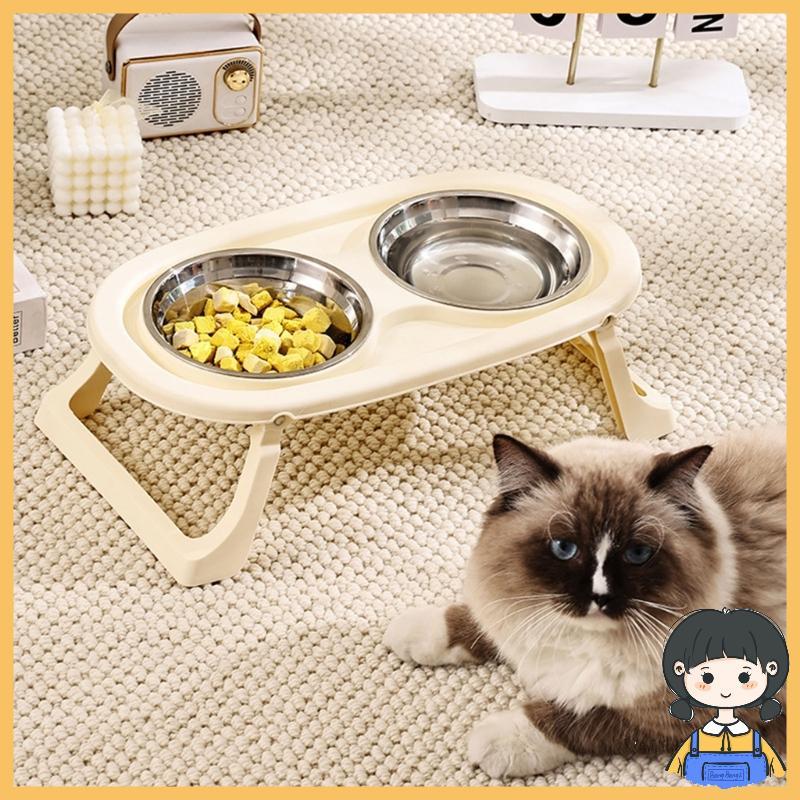 Bang Elevated Pet Feeding Station Splash Proof สําหรับสุนัขสบายชามรับประทานอาหารสีพาสเทล