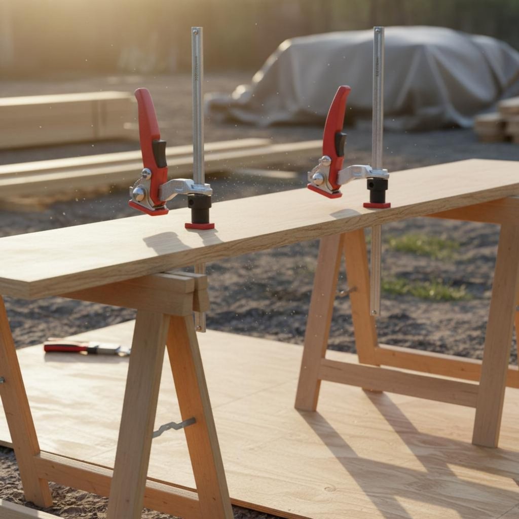 2 ชิ้น Heavy Duty Quick Release Track Saw Clamp การดําเนินงานมือเดียว Ratcheting Track Saw Clamp Non