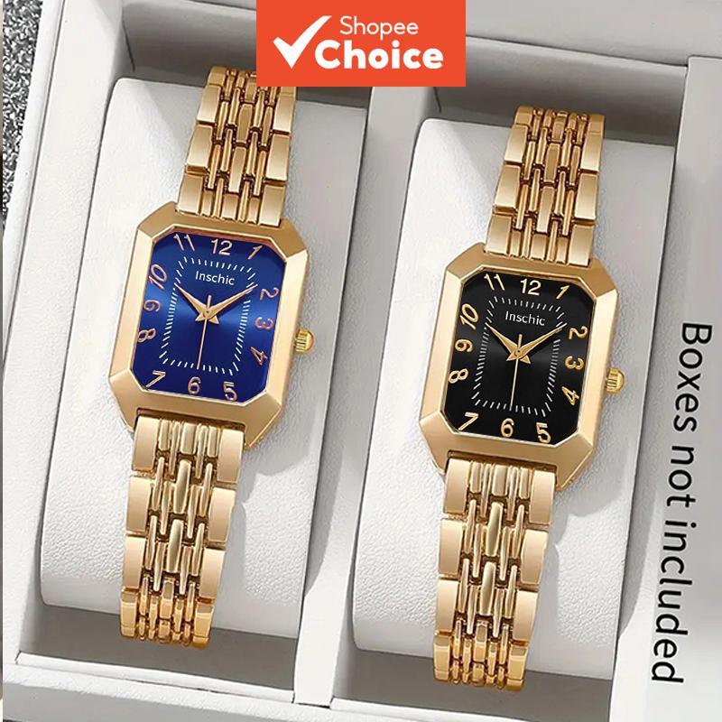 ฤดูใบไม้ผลิ Elegant Square Quartz ผู้หญิงs นาฬิกาสแตนเลสของขวัญหรูหราสําหรับ Party – โปรปัง