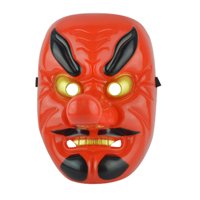 ละครญี่ปุ่น Tengu Mask Prajna Mask หน้ากากซามูไรญี่ปุ่น หน้ากาก Tengu พลาสติกสีแดง