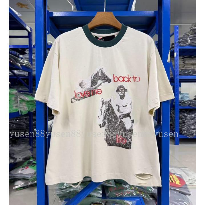 26SS BA888O LIFE RINGER Return to LIFE Washed Destruction เสื้อยืดแขนสั้น